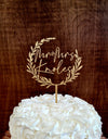 Mr & Mrs Wreath Cake Topper