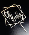 Geometric Oh Baby Cake Topper